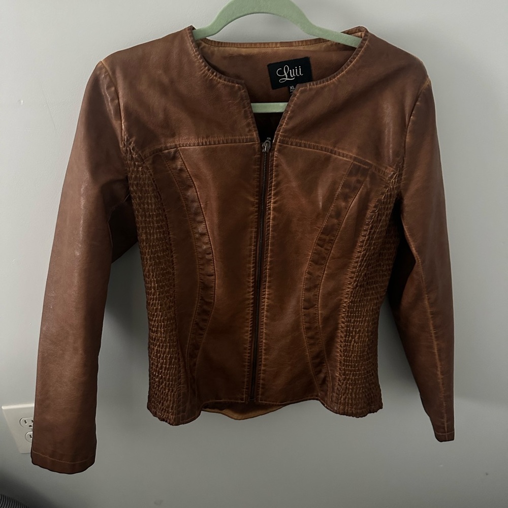 Luii Brown faux Leather Jacket